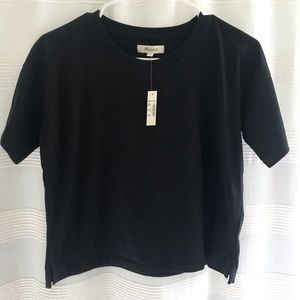 NWT Madewell box crop tee - black - size XS